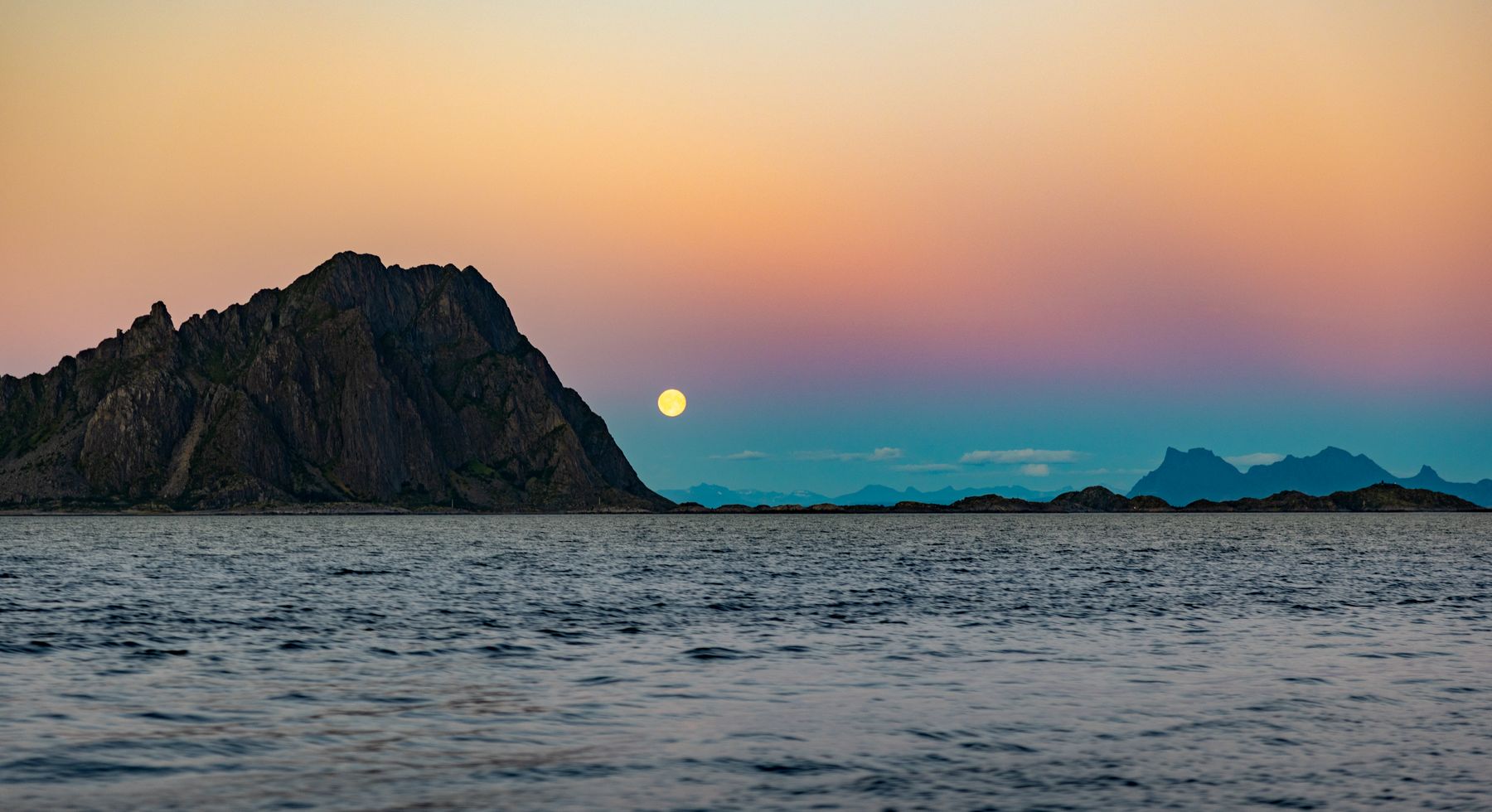 Moonrise Over Lofoten Mountains 4